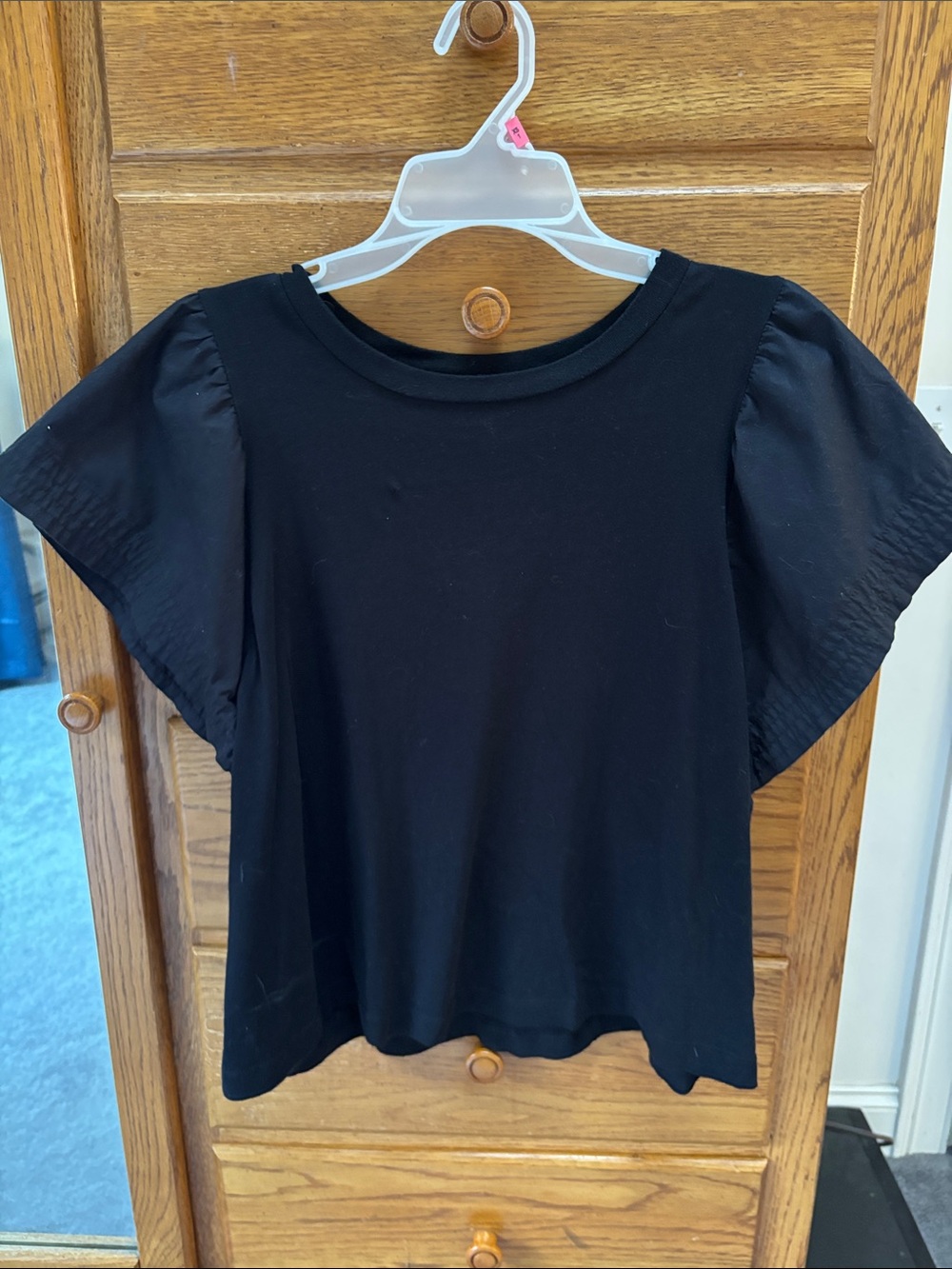 Old Navy Black Flutter-Sleeve Tee